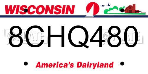 8CHQ480 Wisconsin License Plate