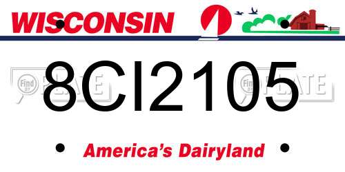 8CI2105 Wisconsin License Plate