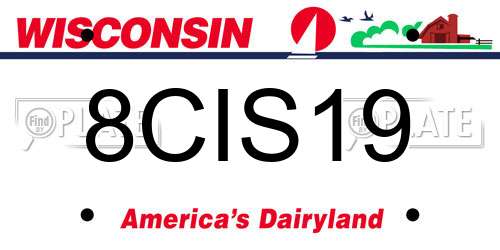 8CIS19 Wisconsin License Plate