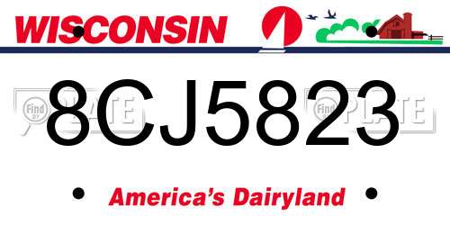 8CJ5823 Wisconsin License Plate