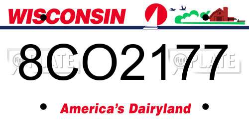 8CO2177 Wisconsin License Plate