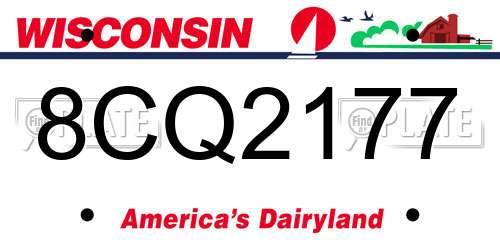 8CQ2177 Wisconsin License Plate