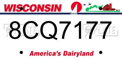 8CQ7177 Wisconsin License Plate