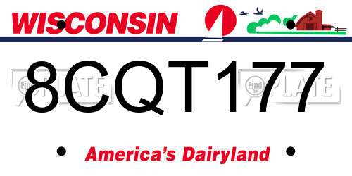 8CQT177 Wisconsin License Plate