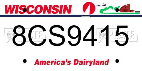 8CS9415 Wisconsin License Plate