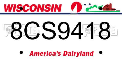 8CS9418 Wisconsin License Plate