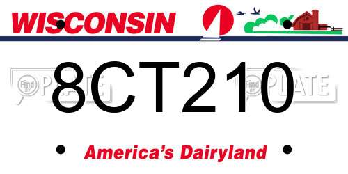 8CT210 Wisconsin License Plate