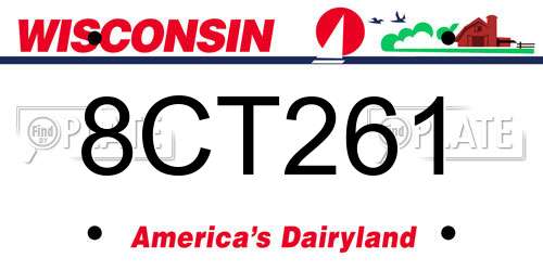 8CT261 Wisconsin License Plate