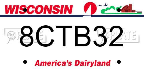 8CTB32 Wisconsin License Plate