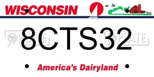 8CTS32 Wisconsin License Plate