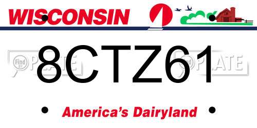 8CTZ61 Wisconsin License Plate