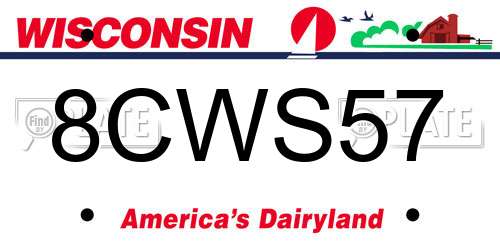 8CWS57 Wisconsin License Plate