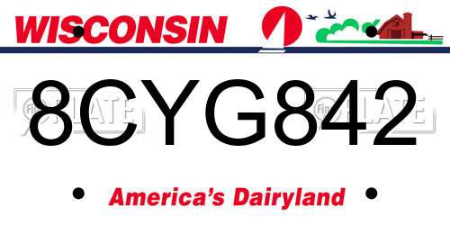 8CYG842 Wisconsin License Plate