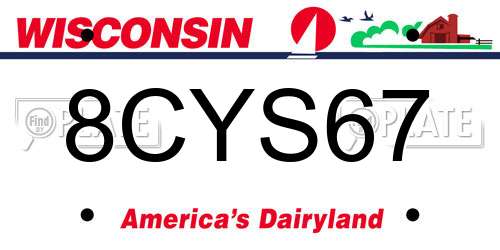 8CYS67 Wisconsin License Plate