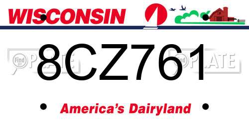 8CZ761 Wisconsin License Plate