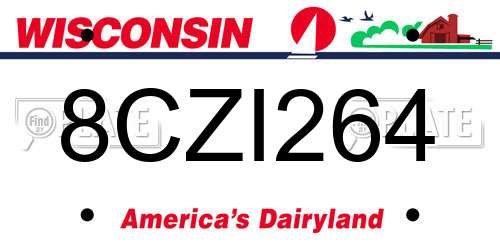 8CZI264 Wisconsin License Plate