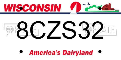 8CZS32 Wisconsin License Plate