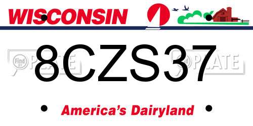 8CZS37 Wisconsin License Plate
