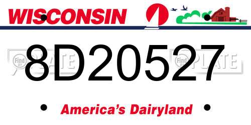 8D20527 Wisconsin License Plate