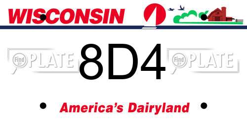 8D4 Wisconsin License Plate