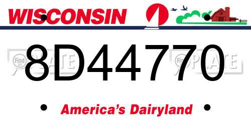 8D44770 Wisconsin License Plate