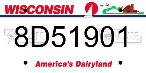 8D51901 Wisconsin License Plate