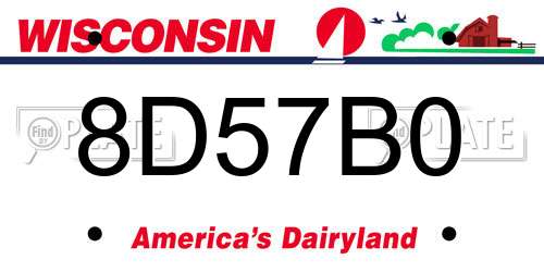 8D57B0 Wisconsin License Plate