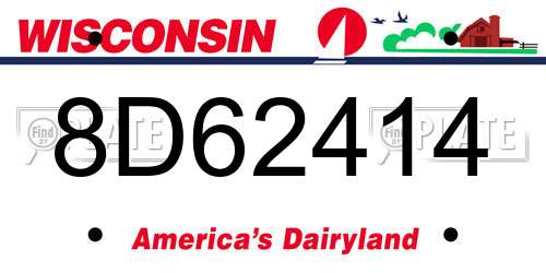8D62414 Wisconsin License Plate