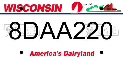 8DAA220 Wisconsin License Plate