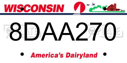 8DAA270 Wisconsin License Plate