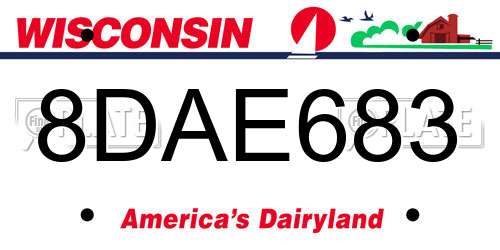 8DAE683 Wisconsin License Plate