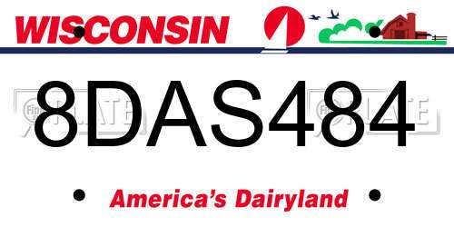 8DAS484 Wisconsin License Plate
