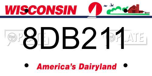 8DB211 Wisconsin License Plate