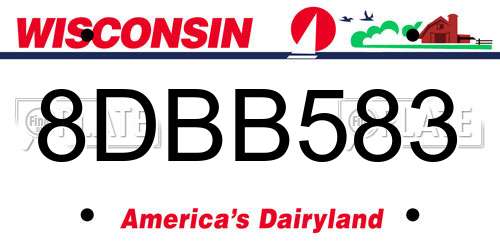 8DBB583 Wisconsin License Plate