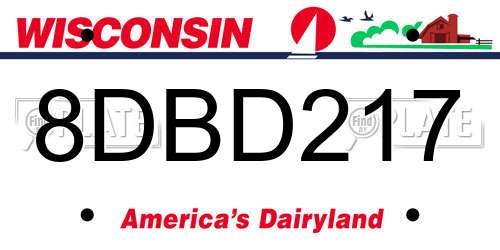 8DBD217 Wisconsin License Plate