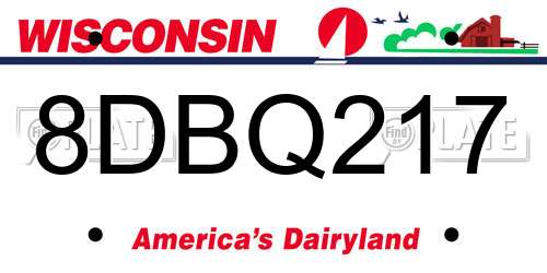 8DBQ217 Wisconsin License Plate