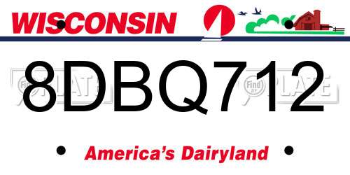 8DBQ712 Wisconsin License Plate