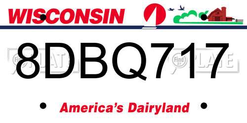 8DBQ717 Wisconsin License Plate