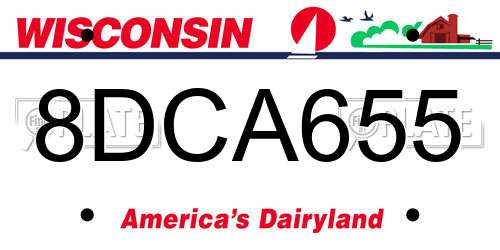 8DCA655 Wisconsin License Plate
