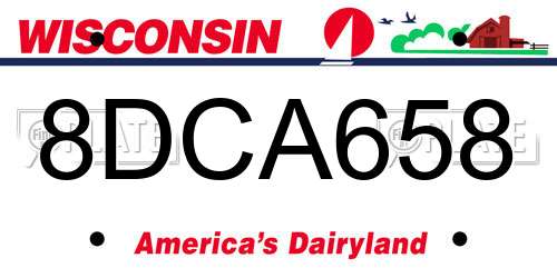 8DCA658 Wisconsin License Plate