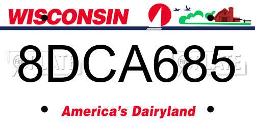 8DCA685 Wisconsin License Plate