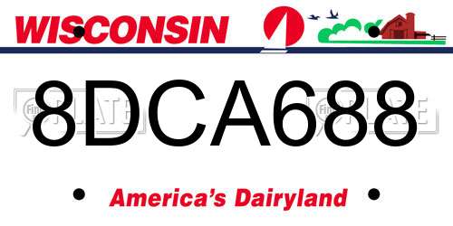 8DCA688 Wisconsin License Plate