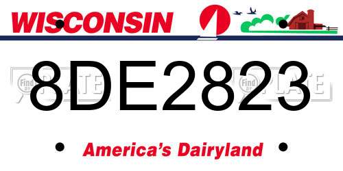 8DE2823 Wisconsin License Plate