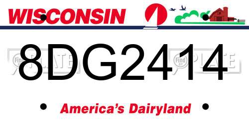 8DG2414 Wisconsin License Plate