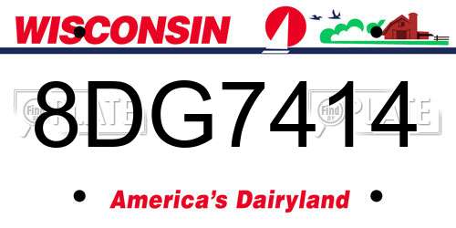 8DG7414 Wisconsin License Plate