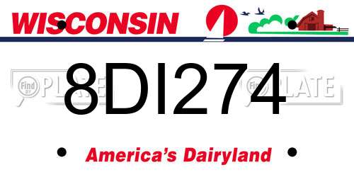 8DI274 Wisconsin License Plate