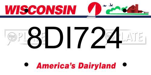 8DI724 Wisconsin License Plate