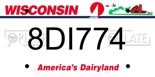 8DI774 Wisconsin License Plate