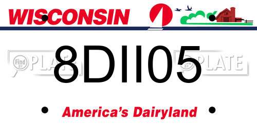 8DII05 Wisconsin License Plate