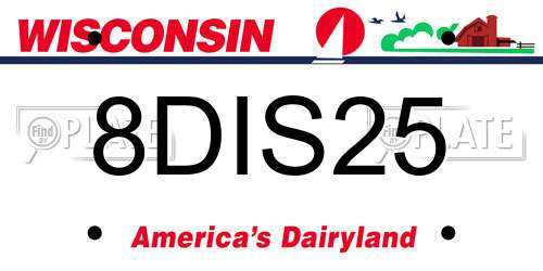 8DIS25 Wisconsin License Plate